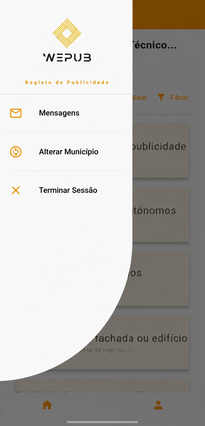 Aplicação móvel WEPUB